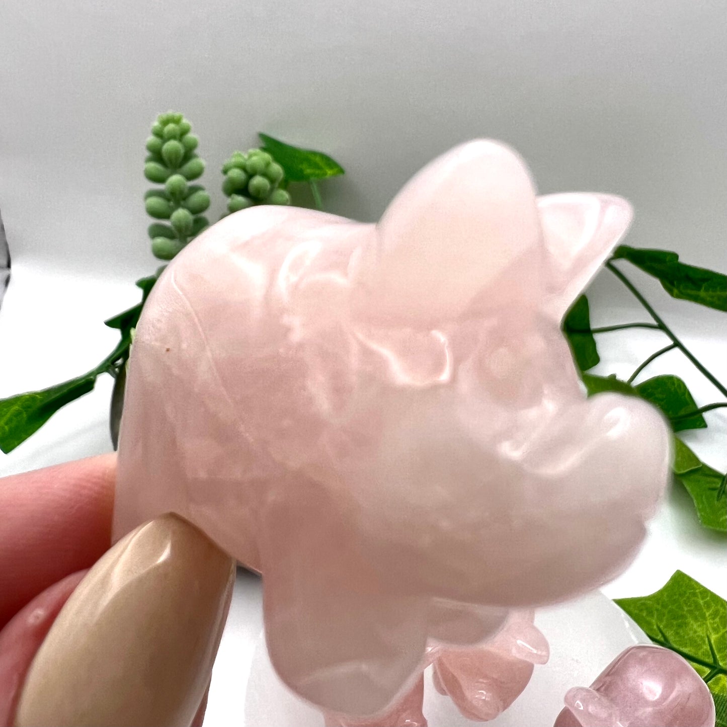 Rose Quartz Carved Pig